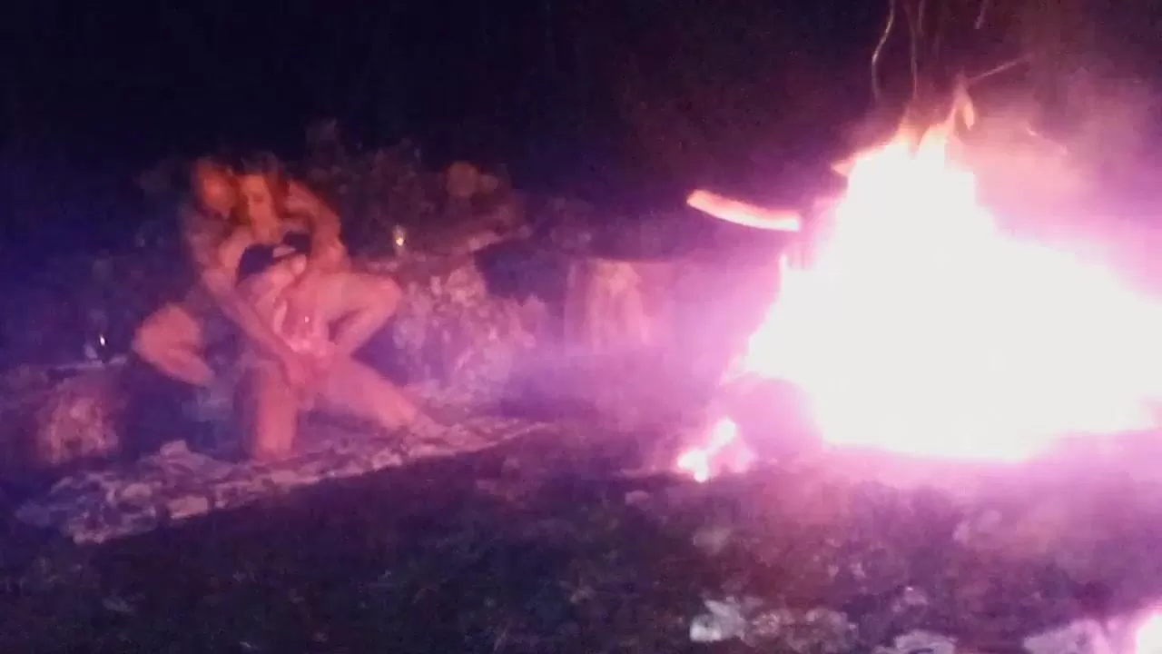 Screwing my brothers wife by the camp fire watch online image
