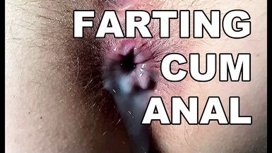 FARTING CUM ANAL. SQUIRTING HAIRY ANAL ORGASM. FART ASSHOLE CLOSE UP CREAMPIE. - 1 image