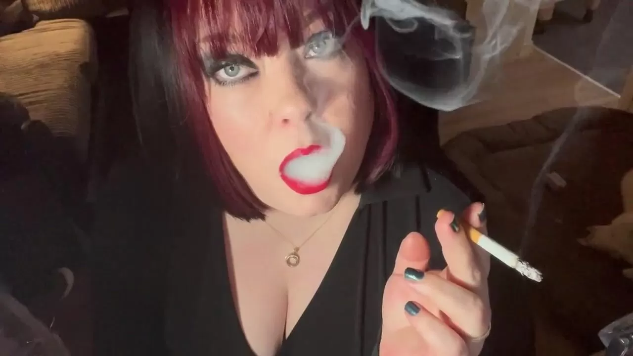 British Tart Tina Snua Tugs On Her Perky Nipples and Chain Smokes 2 Cigarettes  image photo